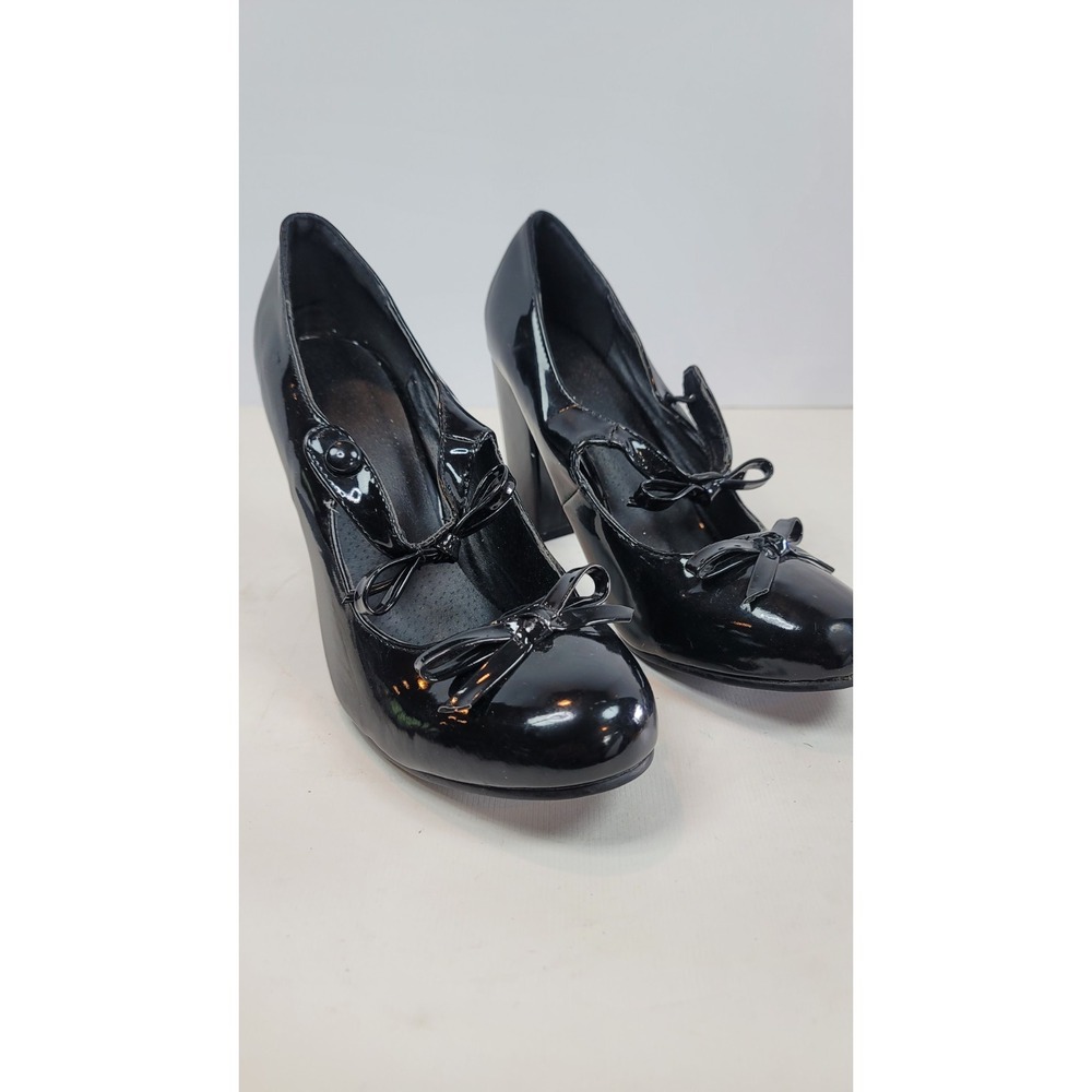 Block Heel Mary‎ Jane Shoes Sz L 9-10 Black High Gothic